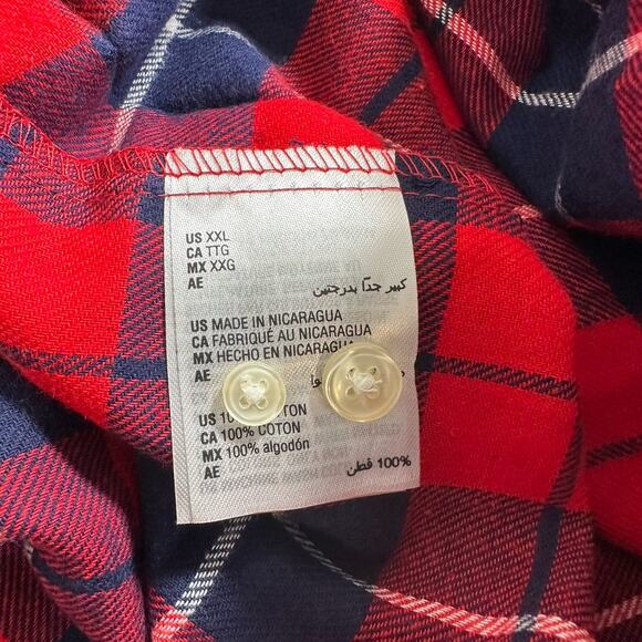 Club Room Men’s XXL Red Blue‎ Button Flannel Shirt Hiking Outdoor NWT (264) - Picture 6 of 6